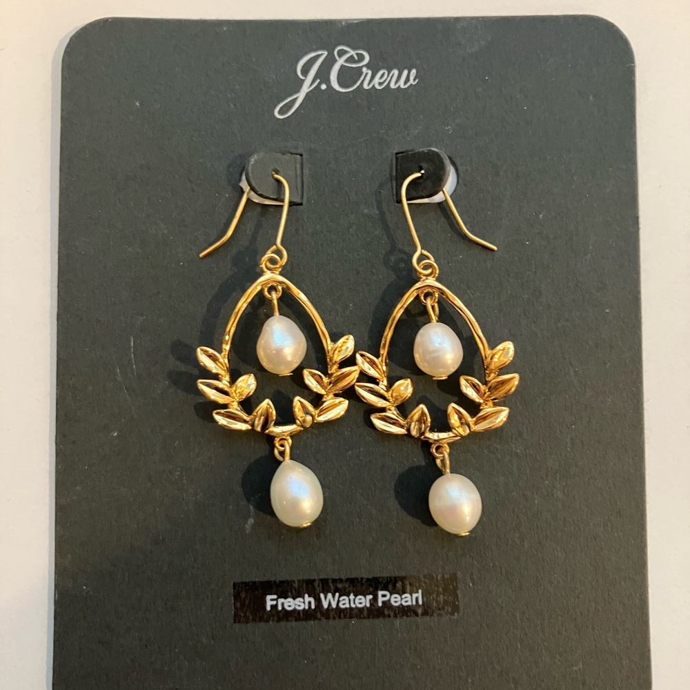 J. Crew Gold and Pearl Earrings